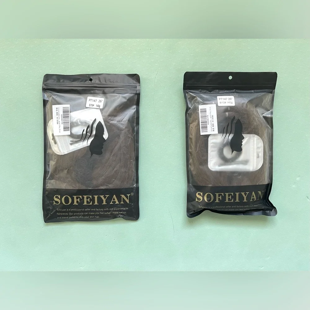 Long Braid Ponytail Extension Straight Synthetic Hairpieces, 26 inch | SOFEIYAN